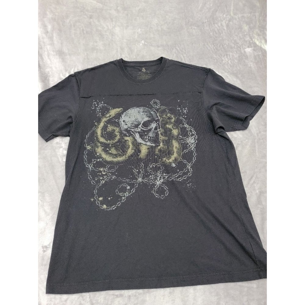 Aces And Eights Shirt Womens Black, Skull, Barb Wire, Size 2X